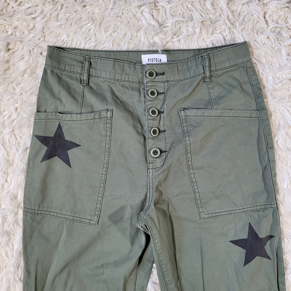 Pistola Tammy Star Print High Rise Trousers Size 29 - Picture 4 of 15